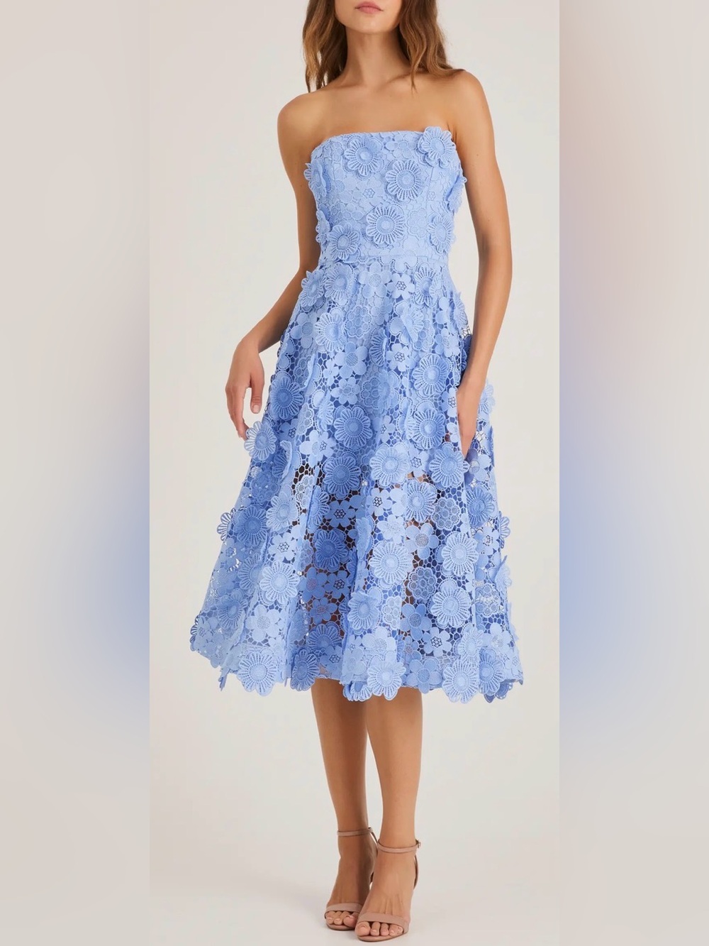 NEW HELSI Florence 3D Floral Lace Embroidered Fit & Flare Cocktail Dress sz M